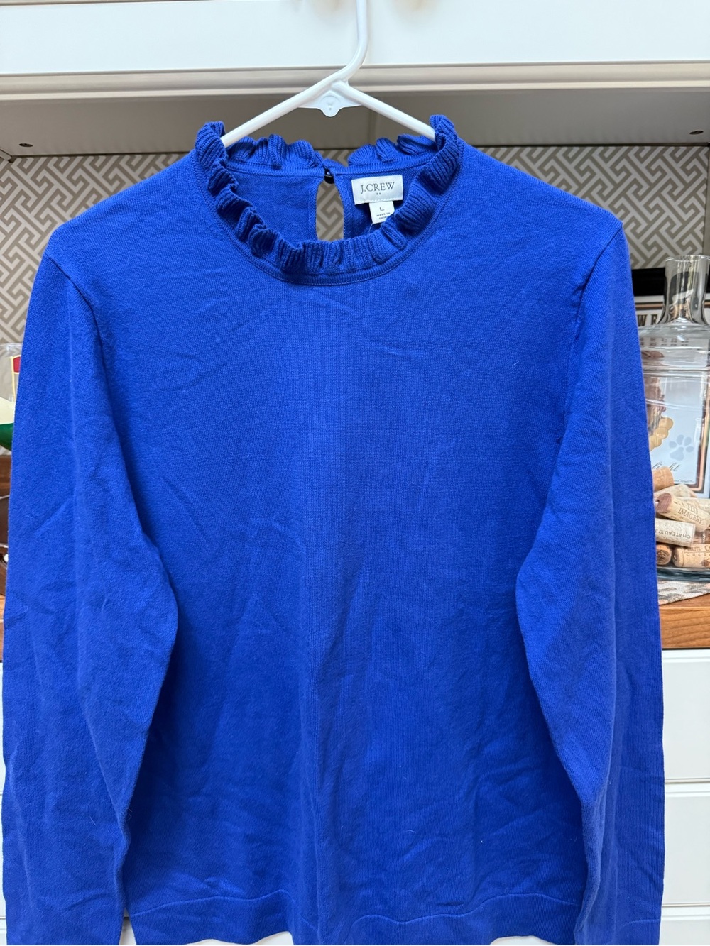 J.Crew Royal Blue Ruffle Neck Sweater-NWT